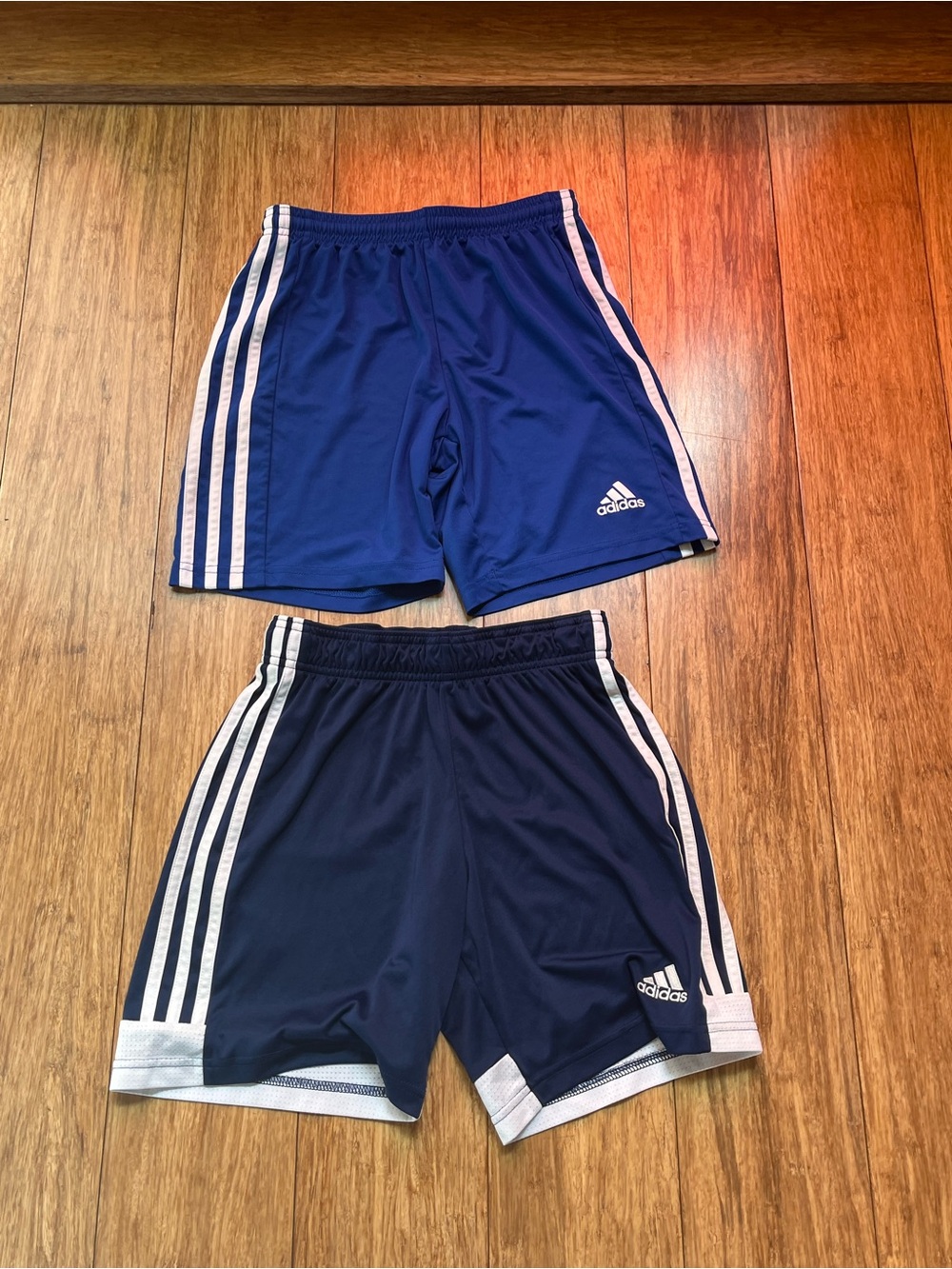 adidas Kids Royal Blue and Navy Athletic Shorts Pair
